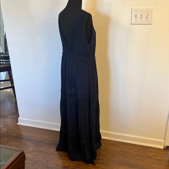 NWT Davi & Dani Dark Blue Lace-Trimmed Maxi Dress - Picture 6 of 13